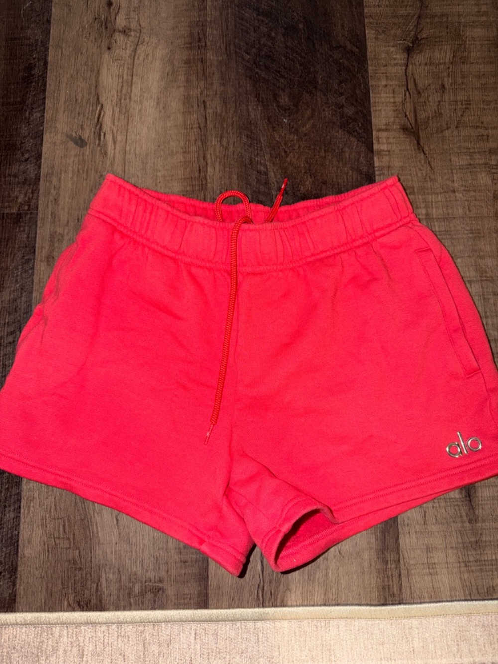 ALO Yoga Hot Coral Athletic Lounge Shorts